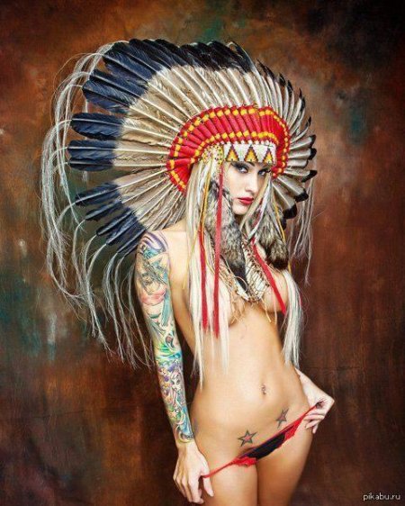Девушка индеец арт эро