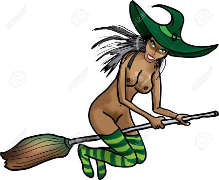 Ведьма с метлой