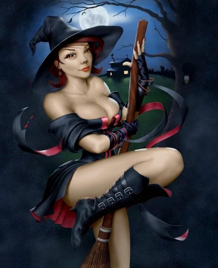Красивая эротичная ведьма