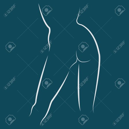 Силуэт обнаженной девушки