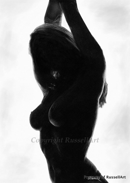 Силуэт голой женщины