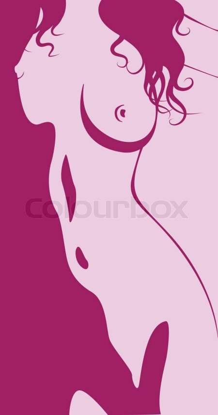 Силуэт голой женщины