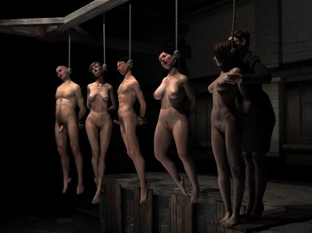 Повешение голых девушек