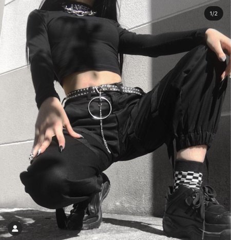 Goth outfit грандж 2020 корейский штаны