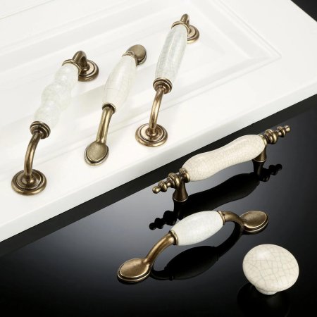 Ручка бронза антик с керамикой