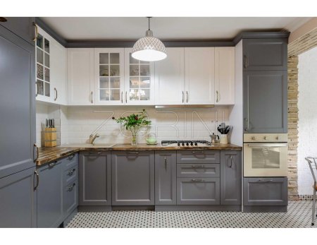 Серая кухня дизайн