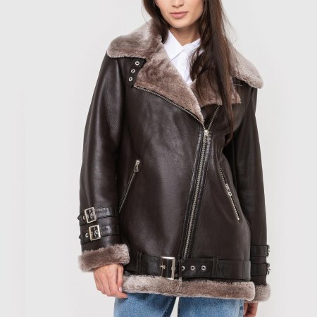 Дубленка авиатор удлиненная