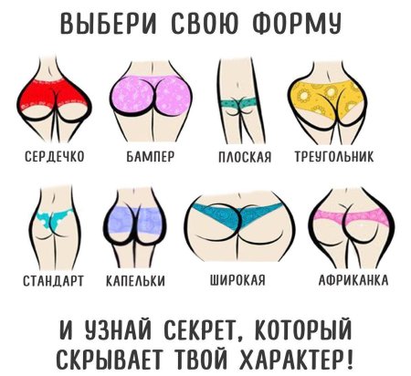 Разновидности женской попы