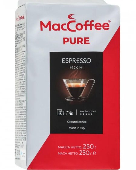 Кофе maccoffee pure espresso forte молотый г