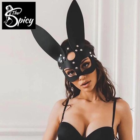 Маска зайки кожаная