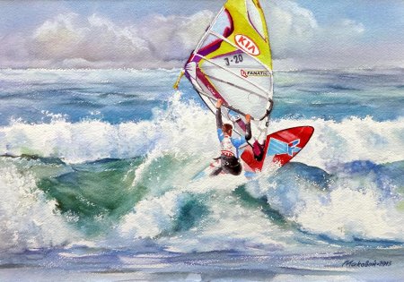 Виндсерфинг живопись