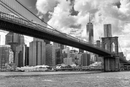 Бруклинский мост нью йорк черно белое