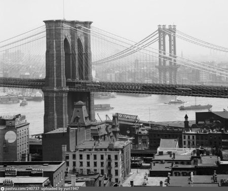 Бруклинский мост нью-йорк черно