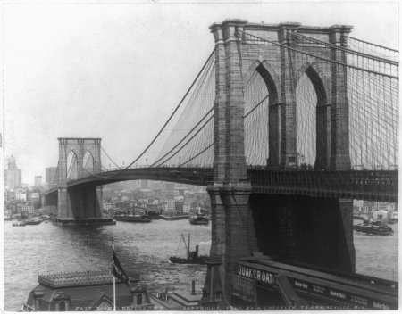Бруклинский мост в нью-йорке 19 века