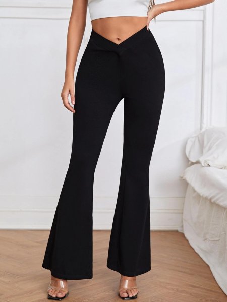 Брюки клеш черные