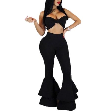 Черные брюки клеш