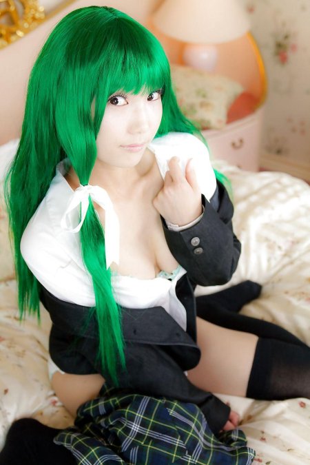 Косплей с зелеными волосами