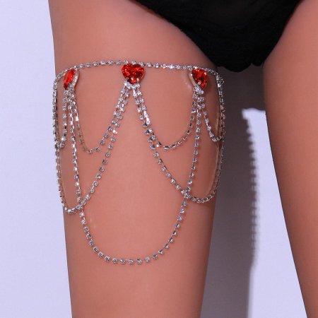 Цепочка на ногу со стразами