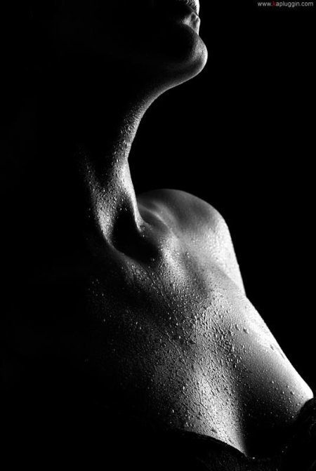 Женская грудь черно белое