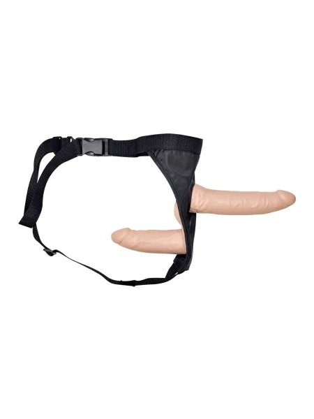 Женский страпон с вагинальной пробкой double penetrix strap-on - 15 см.