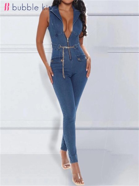 Джинсовые женские комбинезоны
