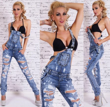 Женский джинсовый комбинезон