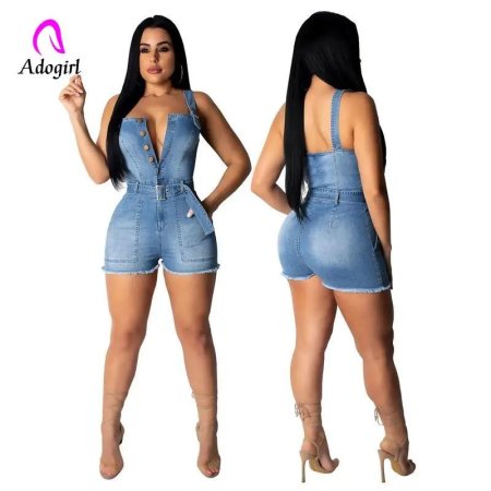 Женский комбинезон летний джинсовый