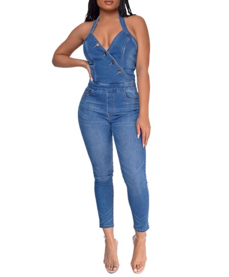 Женский джинсовый комбинезон