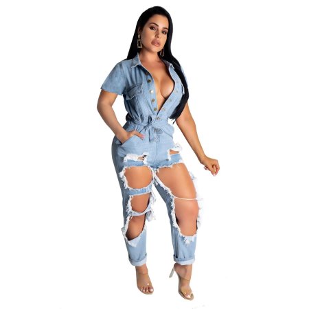 Женский джинсовый комбинезон