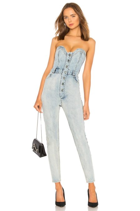 Джинсовый комбинезон без лямок