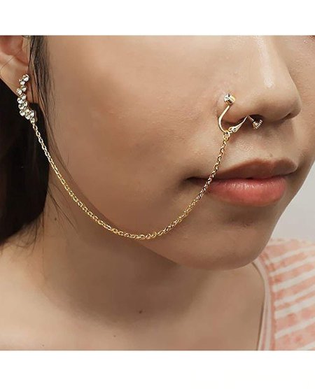 Украшения для прокола носа с цепочкой