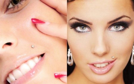 Пирсинг над губой верхней