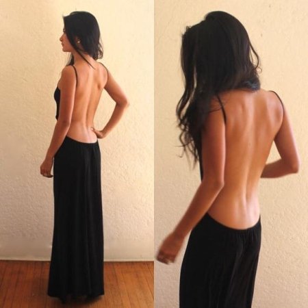 Платье зара с открытой спиной черное