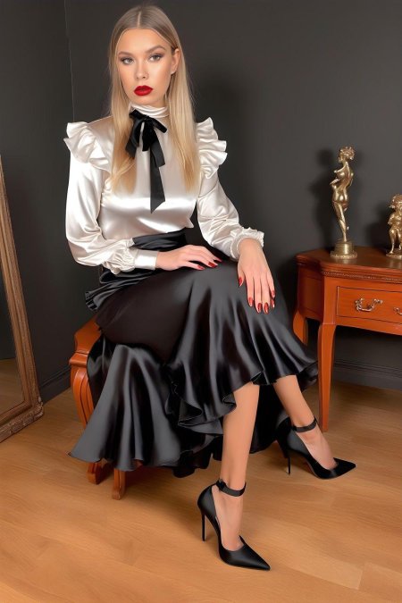 Атласная блузка