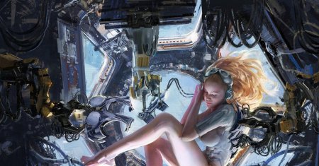 Девушка на космическом корабле