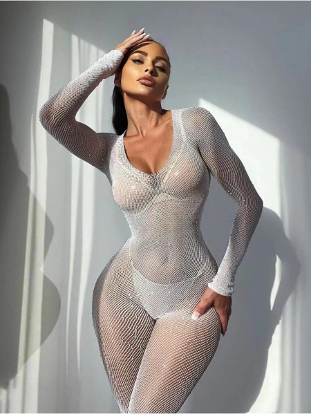 Сексуальные сетчатые прозрачные комбинезоны