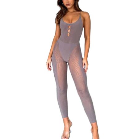 Женский облегающий комбинезон прозрачный