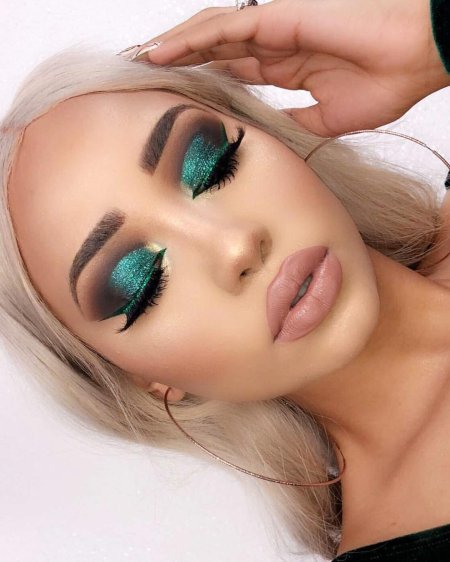 Макияж изумрудный смоки