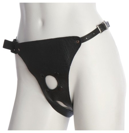 Кожаные трусики для страпона