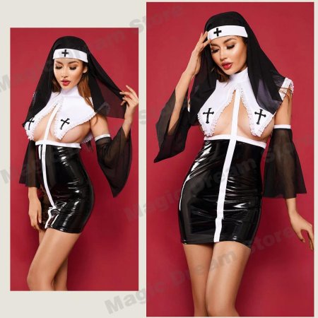 Латексный костюм монашки