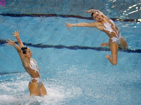 Синхронное плавание пловчихи