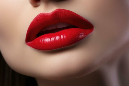 Губы с красной помадой