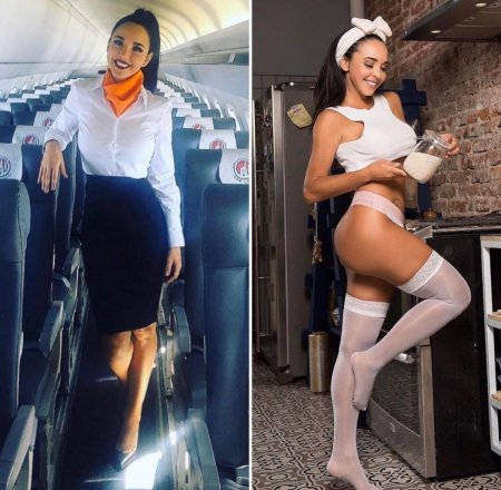 Одетые раздетые стюардессы