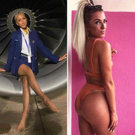 Голые стюардессы в чулках