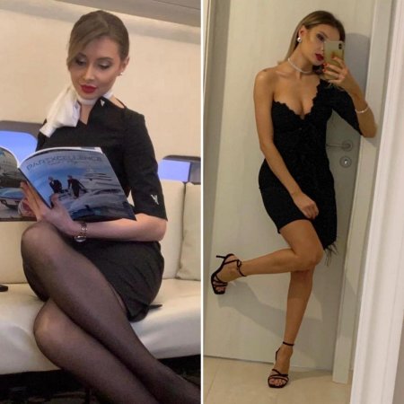 Бортпроводница в колготках