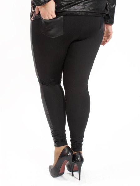 Кожаные лосины на полных женщин