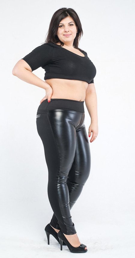 Кожаные брюки женские больших размеров