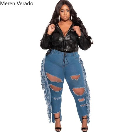 Джинсовые брюки больших размеров