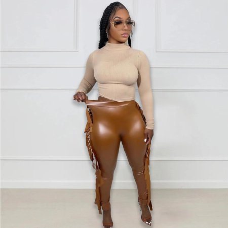 Брюки из искусственной кожи