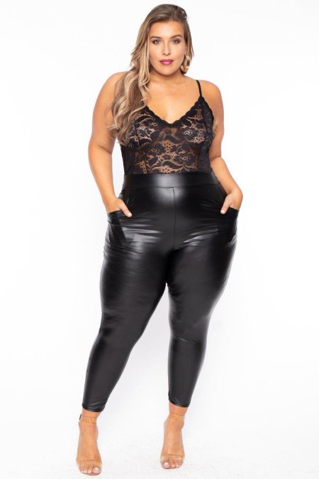 Кожаные лосины плюс сайз